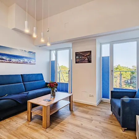 Prora - Dachgeschoss Ferienwohnung mit Dachterrasse, Balkon und Gemeinschaftssauna - Meerestraum Dachterrasse Apartment